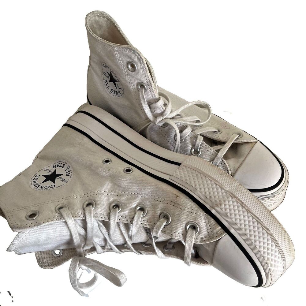 Converse CTAS Lift Platform Hi Womens Size 9 White Athletic Skate Shoes Sneakers